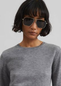 Grey The Frankie Shop Knitwear Women Veer Zip Cropped Sweater - Grey - Image 2