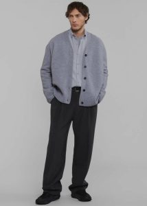 Grey The Frankie Shop Men Knitwear Beck Wool Cardigan - Light Grey - Image 3