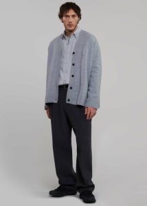 Grey The Frankie Shop Men Knitwear Beck Wool Cardigan - Light Grey - Image 5