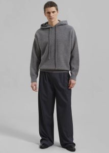 Grey The Frankie Shop Peyton Pleated Pants - Grey Pinstripe Bottoms Men - Image 4