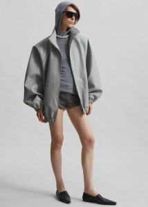 Grey The Frankie Shop Senta Faux Leather Bomber - Light Grey Women Outerwear - Image 2