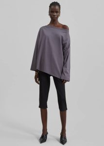 Grey The Frankie Shop Tops Apollo Long Sleeve Tee - Charcoal Women