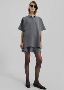 Grey The Frankie Shop Tops Riya Zip-Up Polo - Grey Women - Image 2