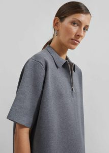 Grey The Frankie Shop Tops Riya Zip-Up Polo - Grey Women - Image 4