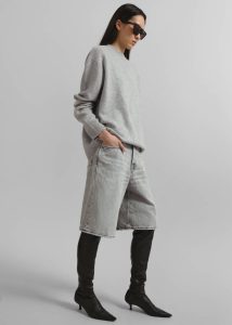 Grey Women The Frankie Shop Bottoms Haikure Becky Shorts - Fog Grey - Image 2