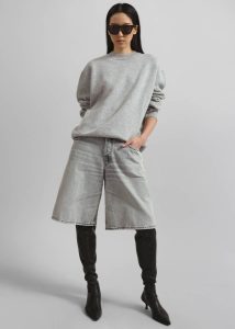 Grey Women The Frankie Shop Bottoms Haikure Becky Shorts - Fog Grey - Image 3