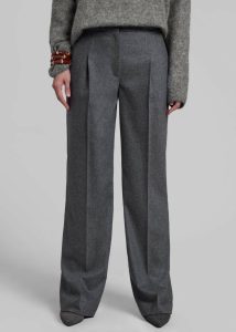 Grey Women The Frankie Shop Loulou Studio Juno Flannel Trousers - Grey Bottoms