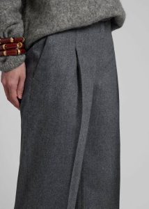 Grey Women The Frankie Shop Loulou Studio Juno Flannel Trousers - Grey Bottoms - Image 5