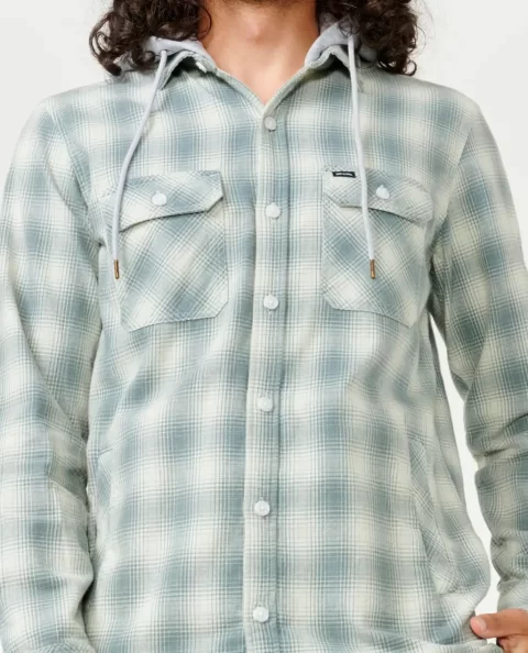 Grunter Flannel Hood Shirt Rip Curl Mens Shirts & Flannels - Image 5