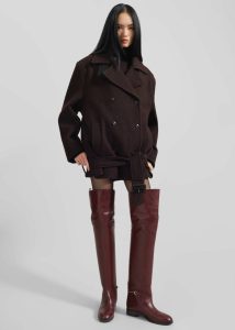 Hallen Double Breasted Wool Coat - Brown The Frankie Shop Outerwear Brown Women - Image 2