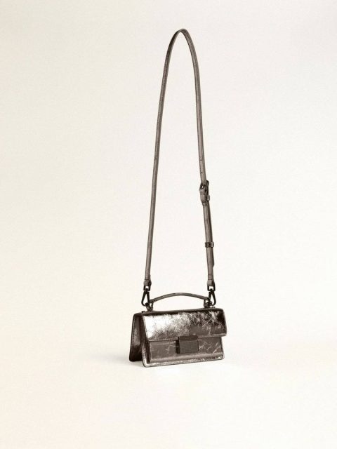 Handle Bags Women Golden Goose Small Venezia Bag In Anthracite-Gray Metallic Leather With Black Details Anthracite Gray - Image 2