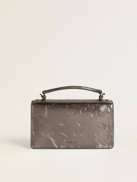 Handle Bags Women Golden Goose Small Venezia Bag In Anthracite-Gray Metallic Leather With Black Details Anthracite Gray - Image 3