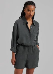 Haneul Shorts - Charcoal Grey Women The Frankie Shop Bottoms