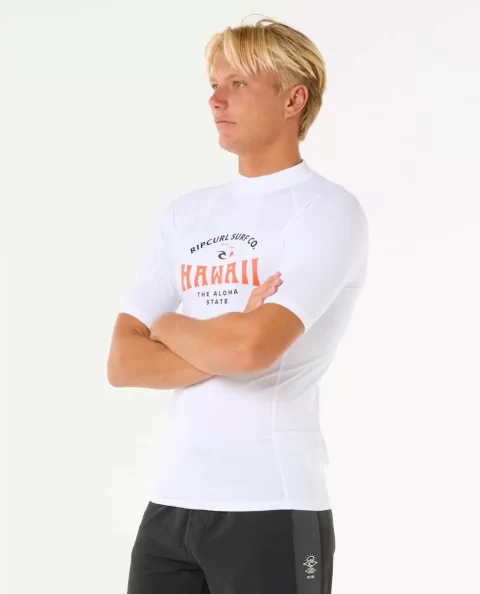 Hawaii Upf Performance Short Sleeve Rash Guard Rash Guards Mens Rip Curl - Image 2
