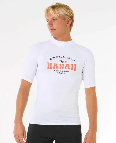 Hawaii Upf Performance Short Sleeve Rash Guard Rash Guards Mens Rip Curl
