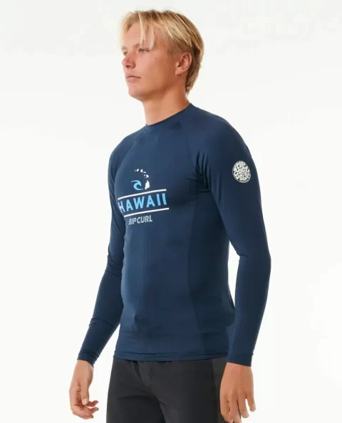 Hawaii Upf50  Performance Long Sleeve Rash Guard Rash Guards Rip Curl Mens - Image 2