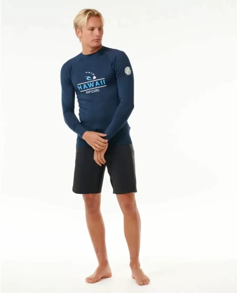 Hawaii Upf50  Performance Long Sleeve Rash Guard Rash Guards Rip Curl Mens - Image 4