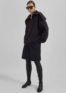 Hazel Oversized Wool Jumper - Dark Plum Knitwear Purple Women The Frankie Shop - Image 2