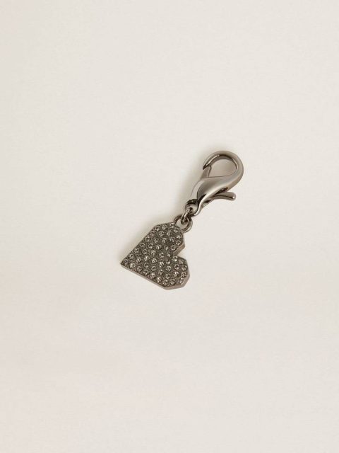 Heart-Shaped Charm In Silver-Colored Brass With Crystals Golden Goose Women Silver Bag Accessories - Image 2