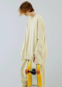 Hed Mayner X Reebok Oversized Crewneck Sweater - Washed Sand The Frankie Shop Knitwear Men Beige