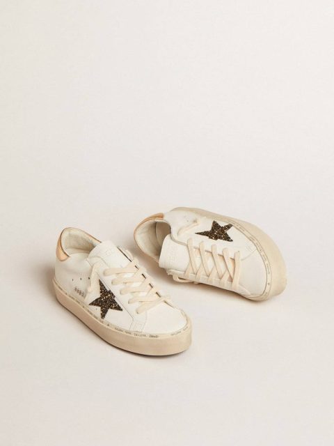Hi Star Ltd With Black And Gold Glitter Star And Gold Heel Tab White Hi Star Golden Goose Women - Image 2