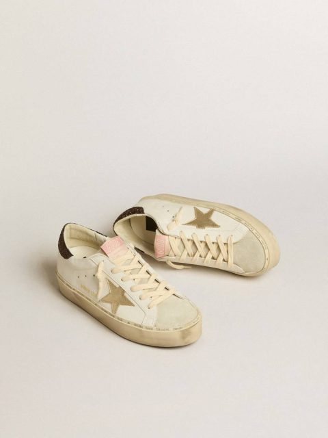 Hi Star With Platinum Metallic Leather Star And Glitter Heel Tab Women Hi Star Golden Goose - Image 2