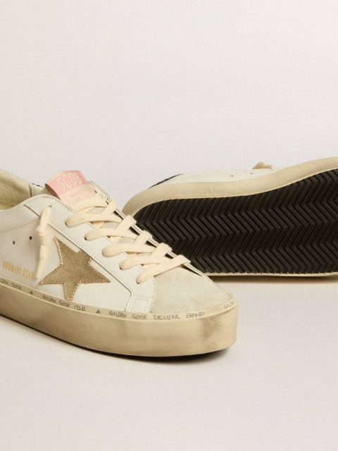 Hi Star With Platinum Metallic Leather Star And Glitter Heel Tab Women Hi Star Golden Goose - Image 3
