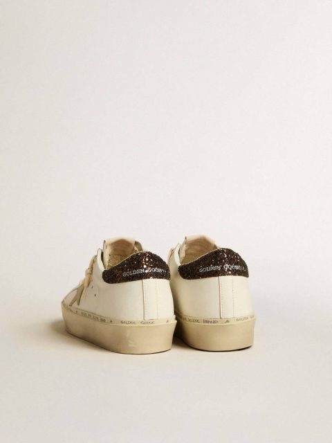 Hi Star With Platinum Metallic Leather Star And Glitter Heel Tab Women Hi Star Golden Goose - Image 4