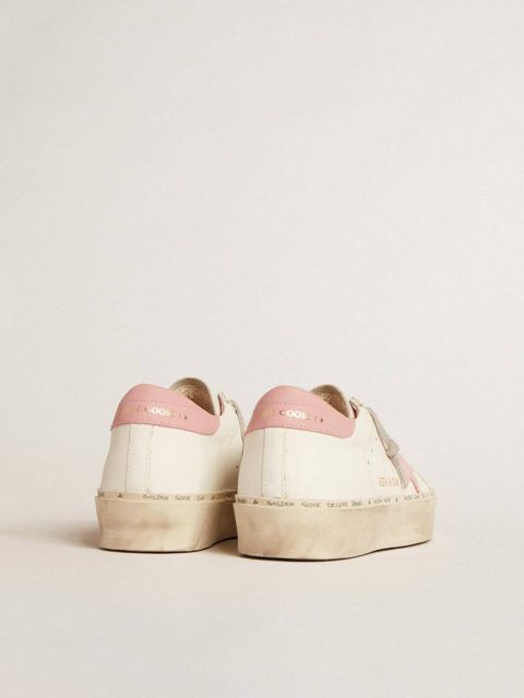 Hi Star Women Golden Goose White Hi Star With Suede Star And Old Rose Leather Heel Tab - Image 4