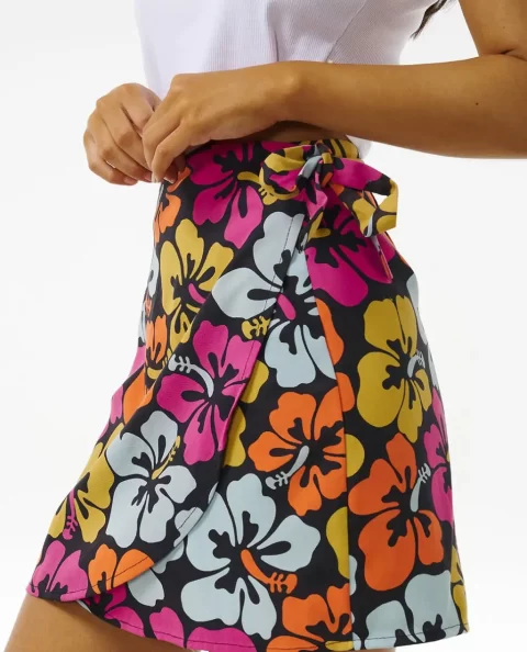 Hibiscus Heat Wrap Skirt Women Rip Curl Skirts - Image 5