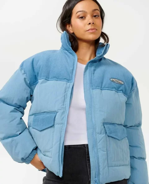 High Tide Mixed Cord Puffer Jackets Women Rip Curl