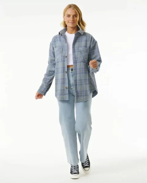 High Tide Soft Flannel Women Rip Curl Jackets - Image 4