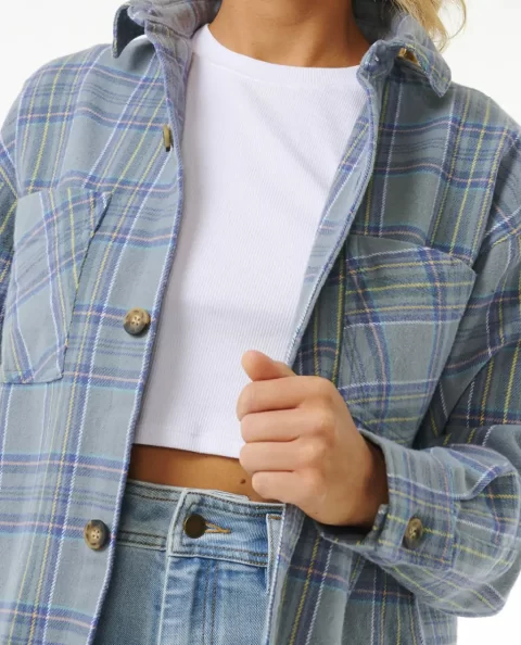 High Tide Soft Flannel Women Rip Curl Jackets - Image 5