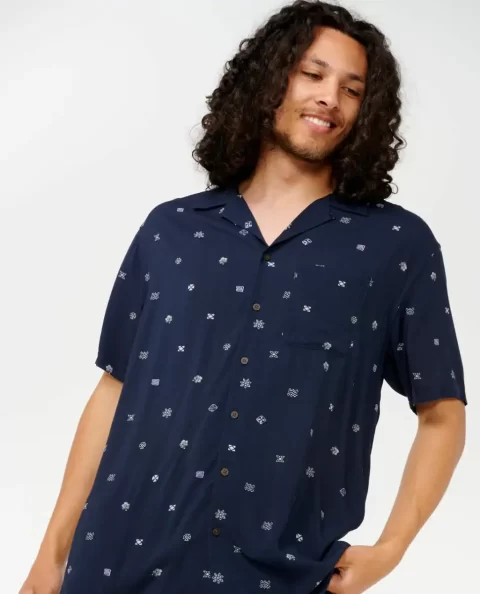 Hoffman Micro Short Sleeve Shirt Rip Curl Mens Shirts & Flannels