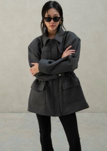 Holbeck Field Wool Jacket - Grey The Frankie Shop Women Outerwear Grey