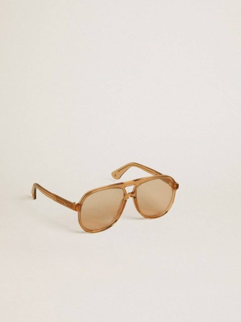 Honey Golden Goose Sunglasses Aviator Style Sunglasses With Honey-Colored Frame And Lenses Women