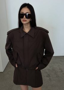 Hyde Cropped Bomber - Brown The Frankie Shop Women Outerwear Brown
