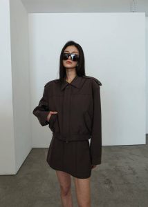 Hyde Cropped Bomber - Brown The Frankie Shop Women Outerwear Brown - Image 4