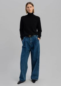 Isabella Denim Pants - Medium Wash Bottoms Women The Frankie Shop Blue