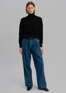 Isabella Denim Pants - Medium Wash Bottoms Women The Frankie Shop Blue - Image 4
