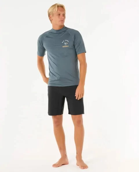 Island Vibe Upf Short Sleeve Rash Guard Rip Curl Mens Rash Guards - Image 4