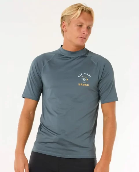Island Vibe Upf Short Sleeve Rash Guard Rip Curl Mens Rash Guards