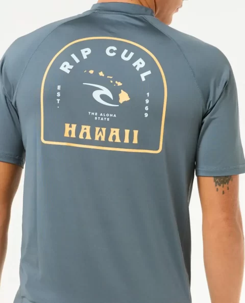 Island Vibe Upf Short Sleeve Rash Guard Rip Curl Mens Rash Guards - Image 5