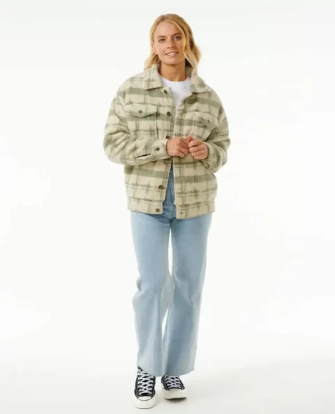 Jackets Sunrise Session Sherpa Lined Button Up Jacket Women Rip Curl - Image 4