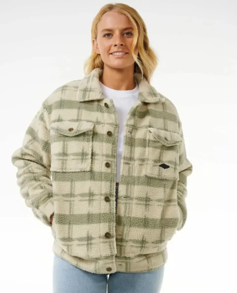 Jackets Sunrise Session Sherpa Lined Button Up Jacket Women Rip Curl
