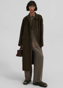 Jalhay Oversized Wool Coat - Khaki Brown Brown The Frankie Shop Women Outerwear - Image 2