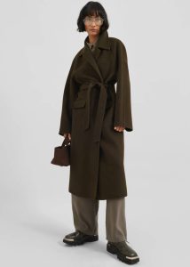 Jalhay Oversized Wool Coat - Khaki Brown Brown The Frankie Shop Women Outerwear