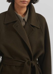 Jalhay Oversized Wool Coat - Khaki Brown Brown The Frankie Shop Women Outerwear - Image 3