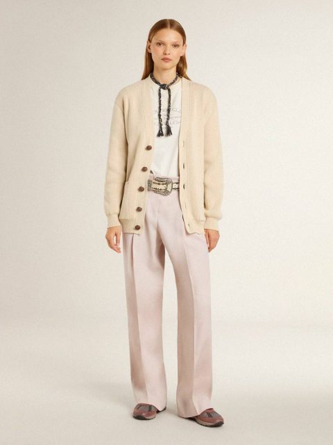 Jeans & Pants Golden Goose Women's Pants In Pink Tailored Wool Fabric Pink Women - Image 3