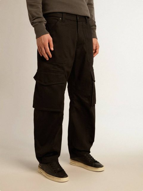 Jeans & Pants Men Black Golden Goose Black Cargo Pants - Image 2
